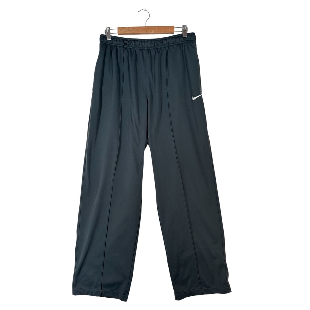 Nike Mens Track Pants Large Gray Straight Leg Zipper Pockets Swoosh RN 56323